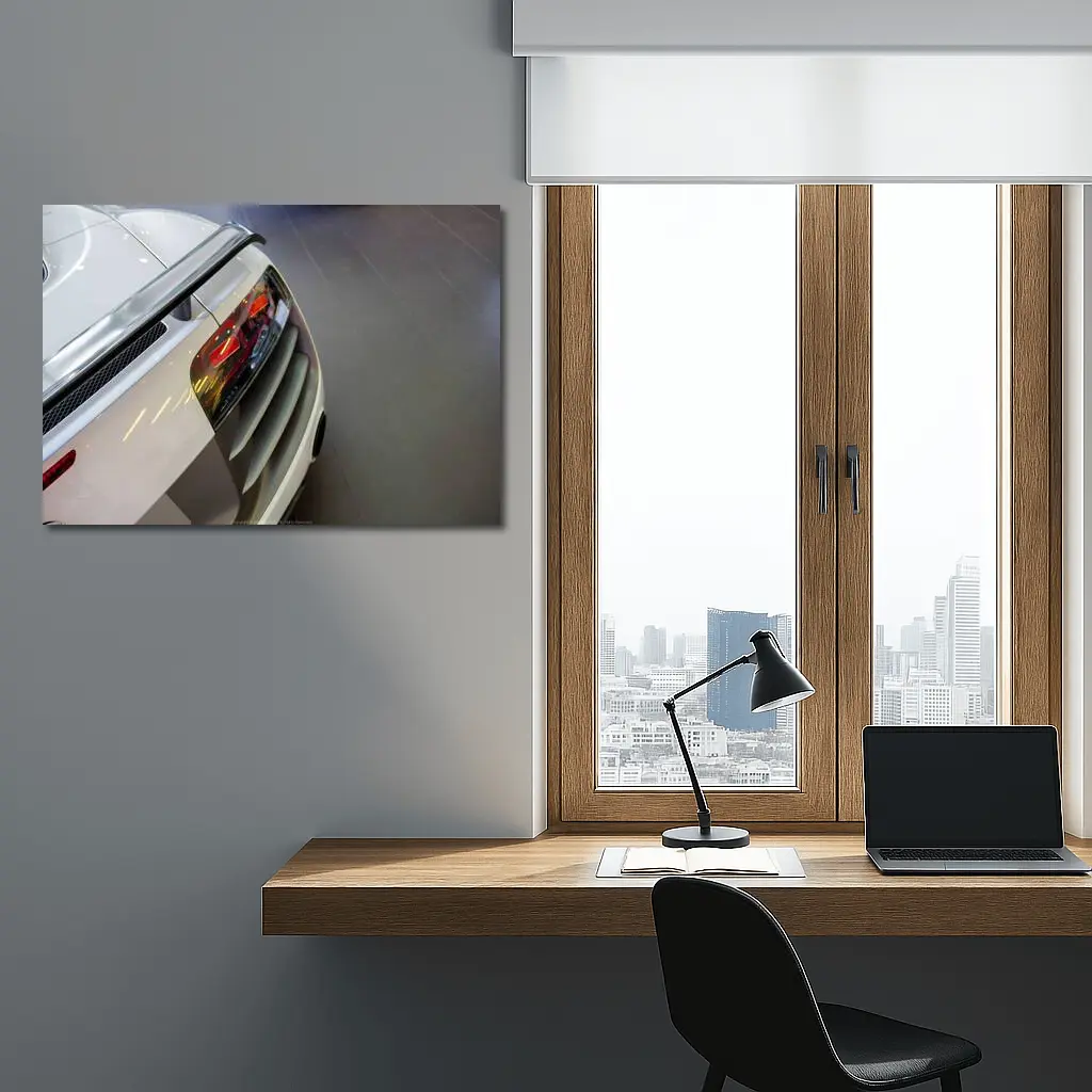 Lamborghini Gallardo White Rear Detail Showroom – Wall Art
