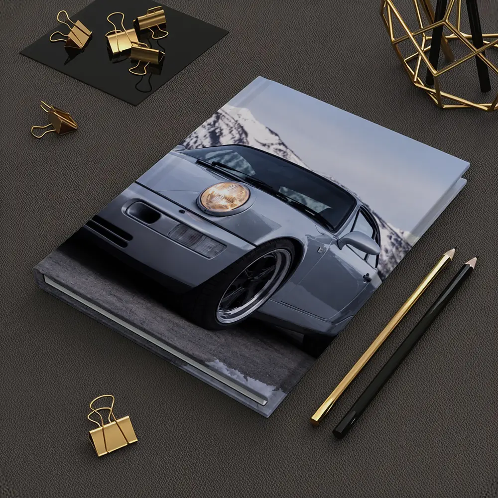 Porsche 911 Classic Silver Winter Mountain Scene – Notebooks