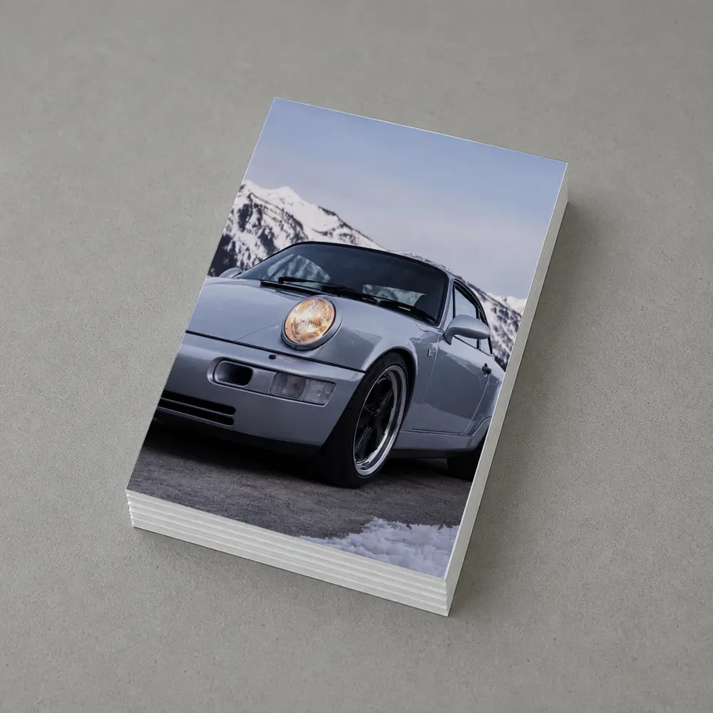 Porsche 911 Classic Silver Winter Mountain Scene – Postcards
