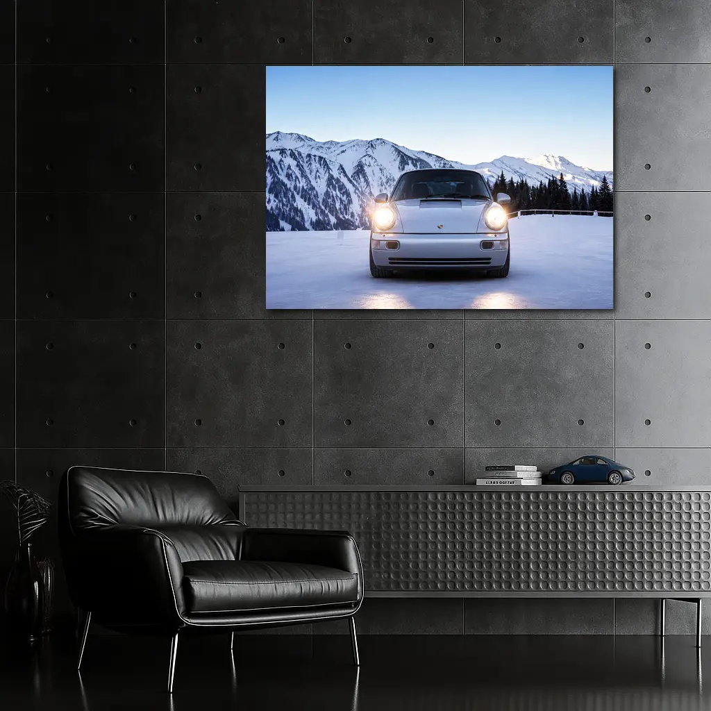 Porsche 911 Carrera RS Snowy Mountain Setting – Wall Art