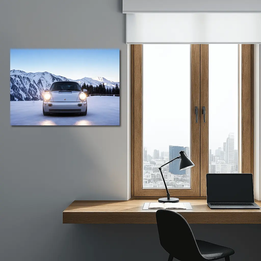 Porsche 911 Carrera RS Snowy Mountain Setting – Wall Art