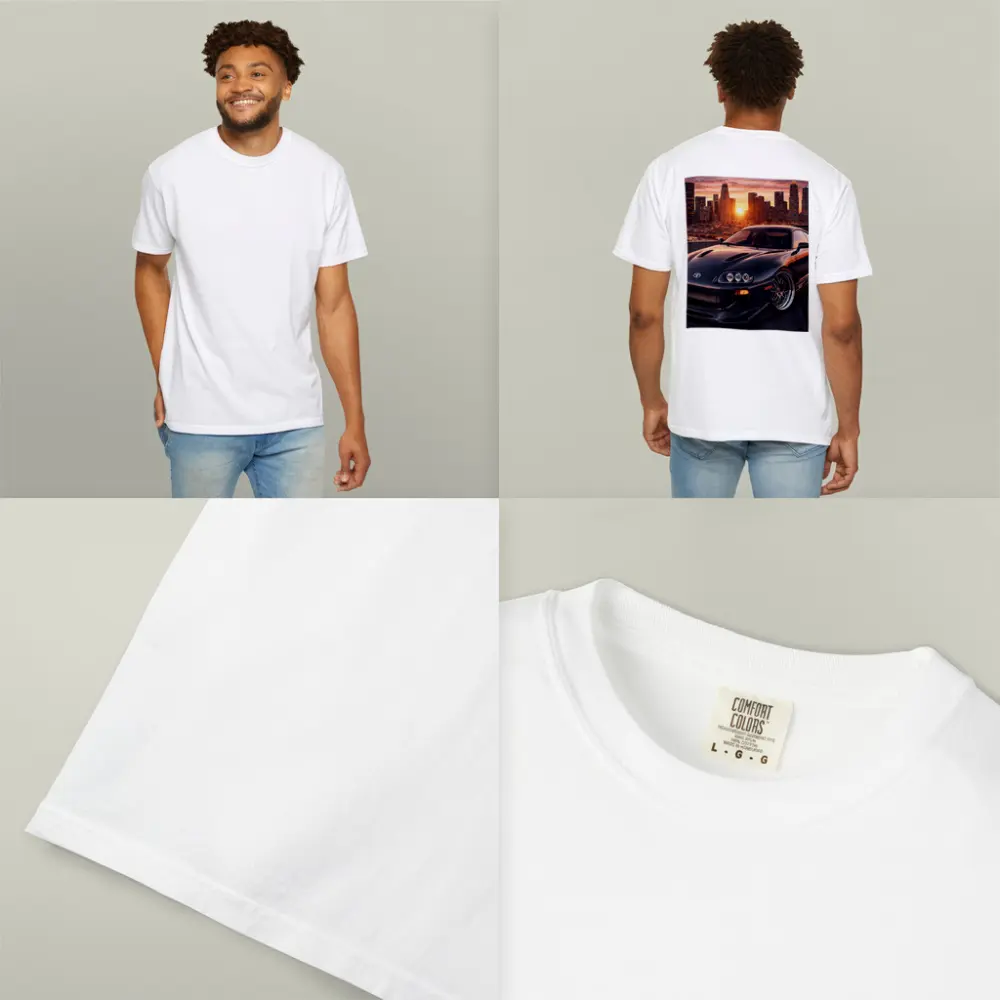 Toyota Supra Black Sports Car City Sunset – T-Shirts