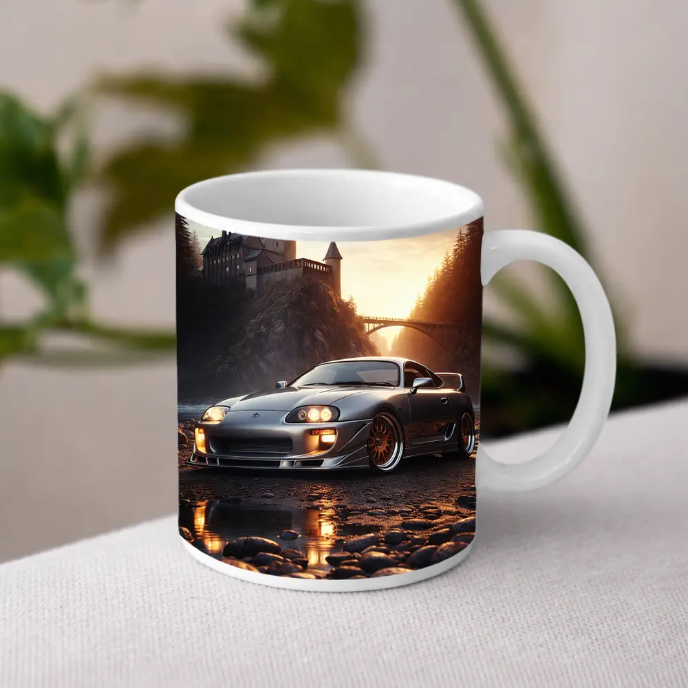 Toyota Supra MK IV Castle Sunset Scene – Mugs