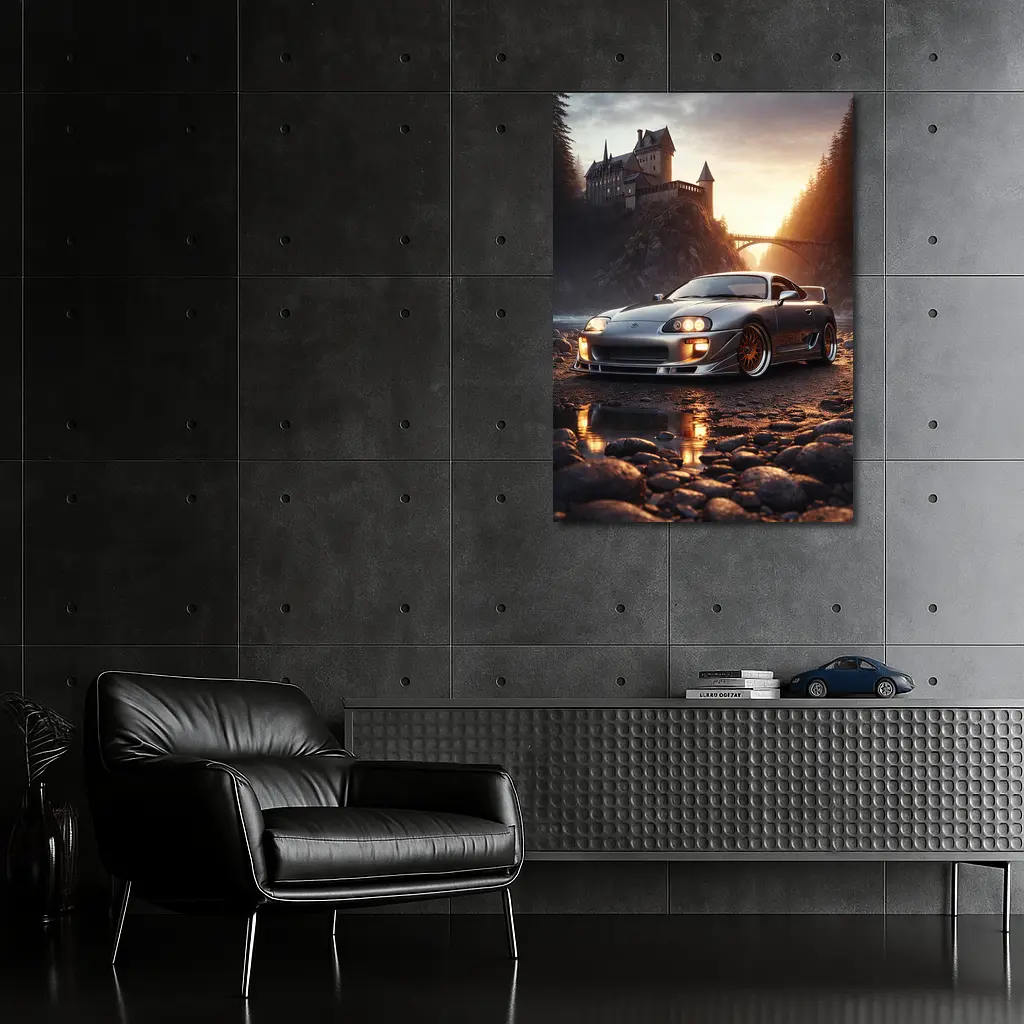 Toyota Supra MK IV Castle Sunset Scene – Wall Art