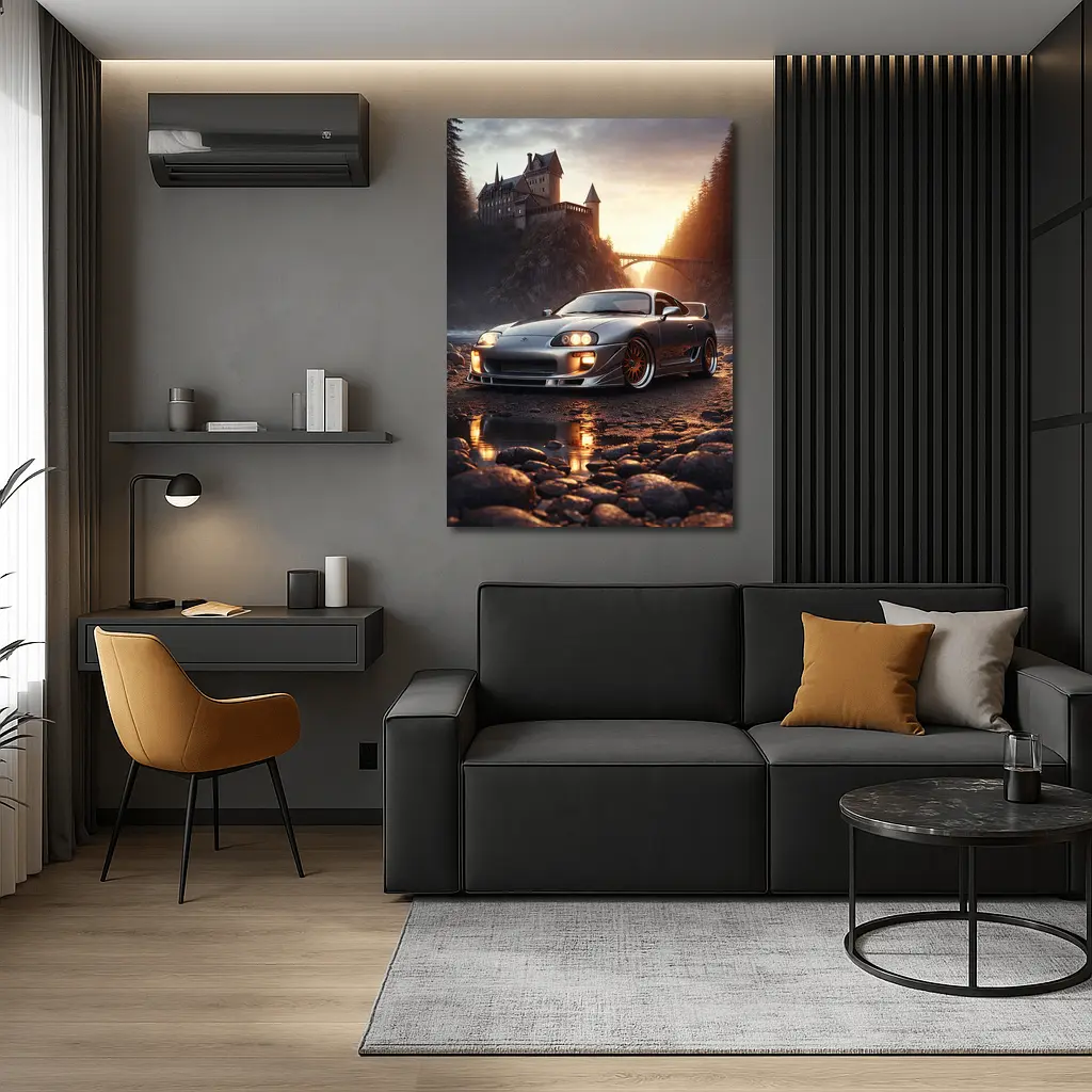 Toyota Supra MK IV Castle Sunset Scene – Wall Art