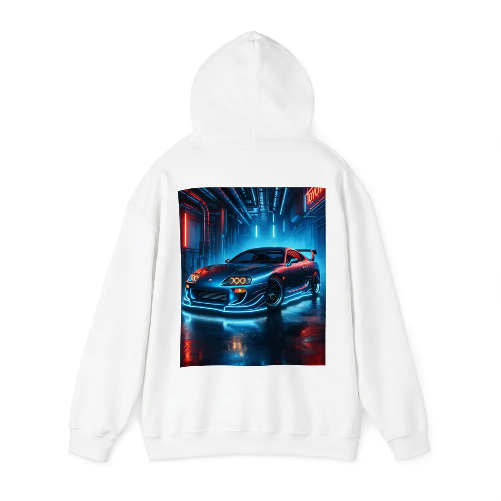 Toyota Supra Neon Glow Industrial Garage – Hoodies