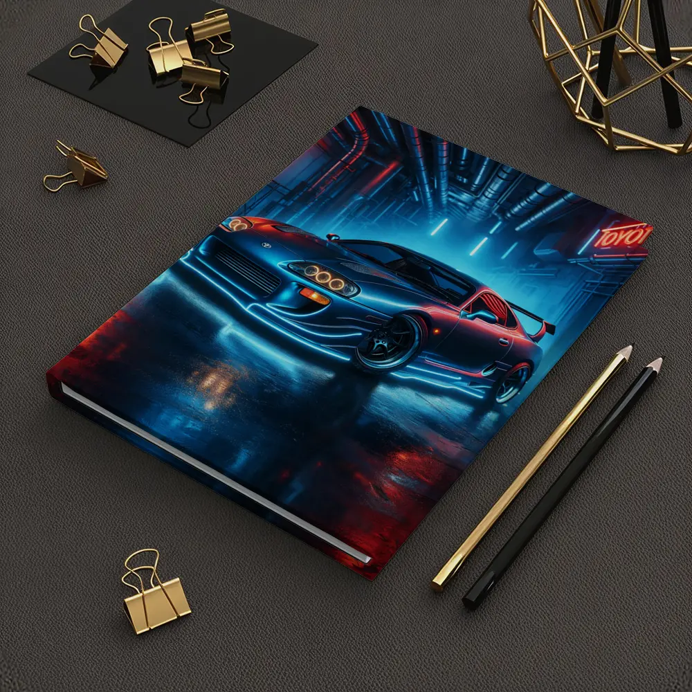 Toyota Supra Neon Glow Industrial Garage – Notebooks