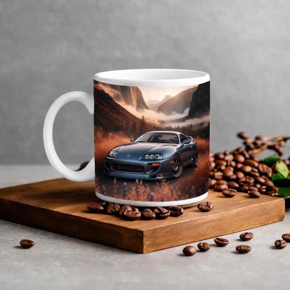Toyota Supra MK IV Mountain Valley Scene – Mugs