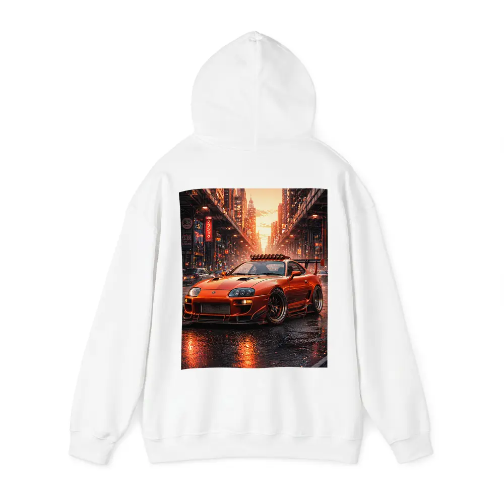Toyota Supra Orange JDM City Sunset Street – Hoodies