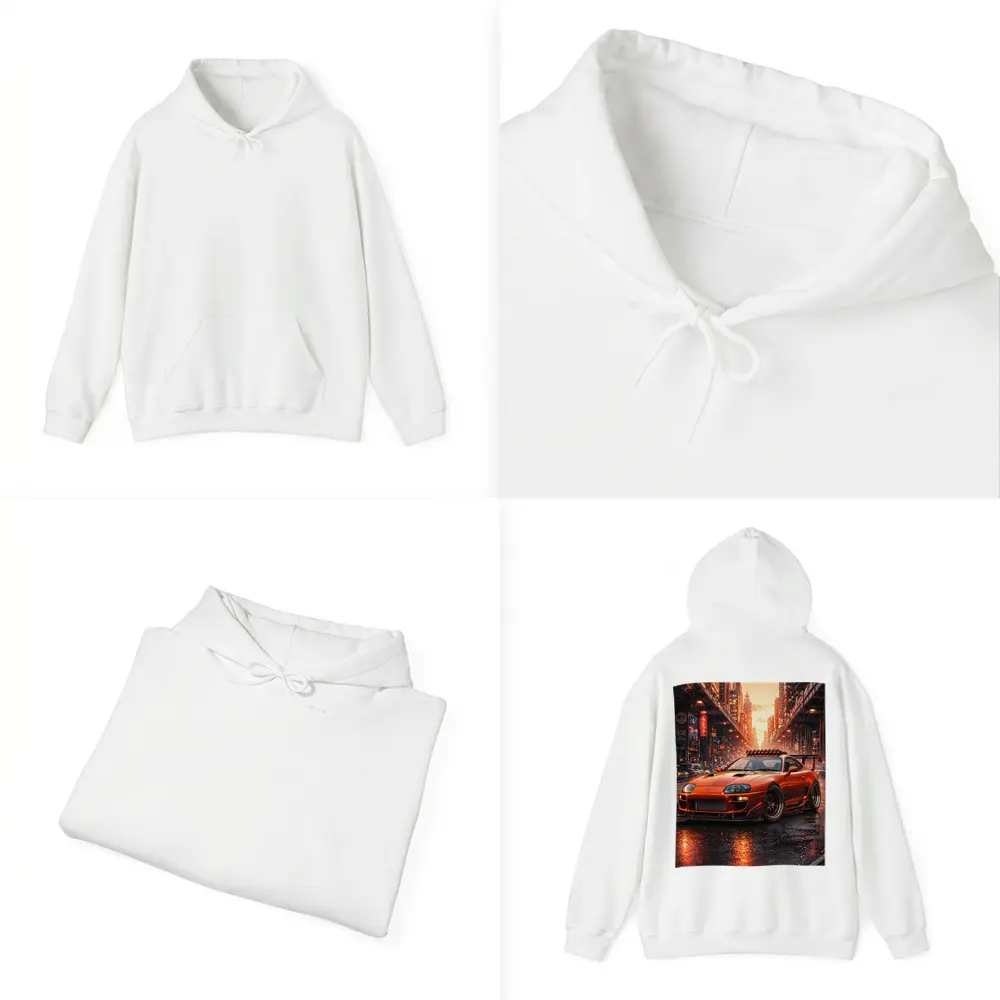 Toyota Supra Orange JDM City Sunset Street – Hoodies