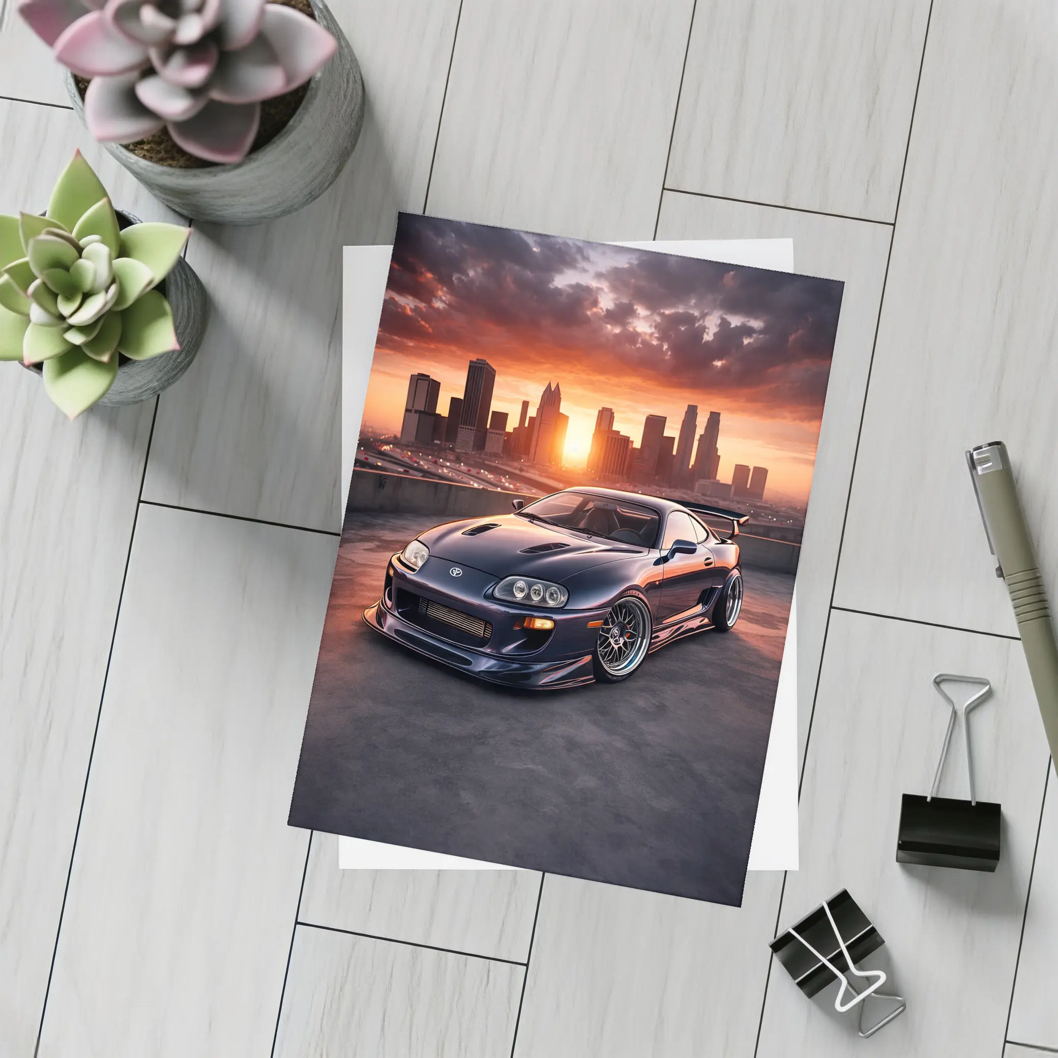 Toyota Supra MK IV City Sunset – Postcards