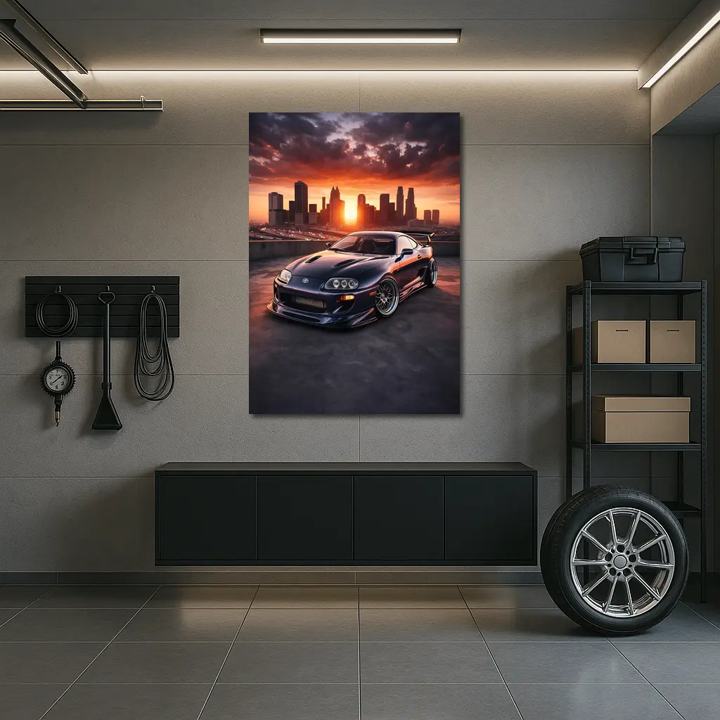 Toyota Supra MK IV City Sunset – Wall Art