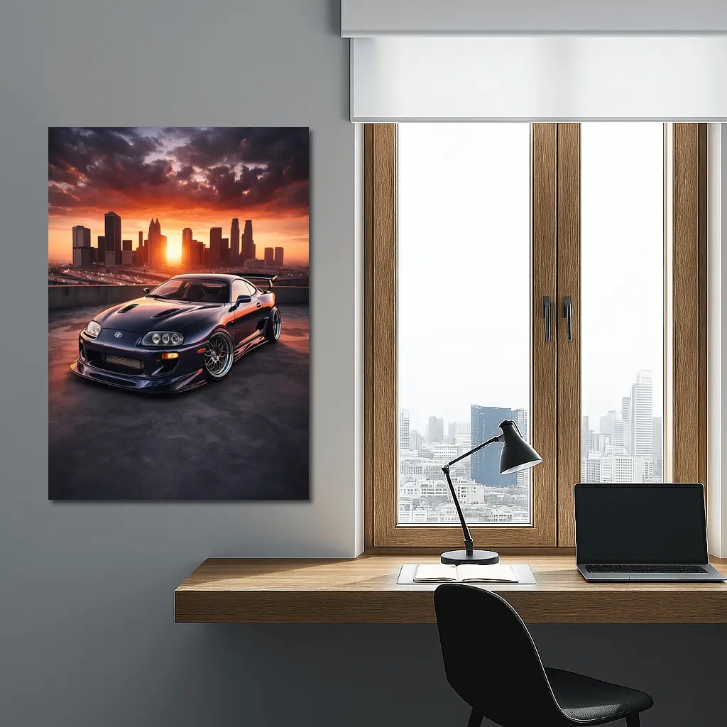 Toyota Supra MK IV City Sunset – Wall Art