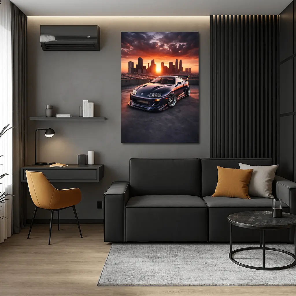 Toyota Supra MK IV City Sunset – Wall Art