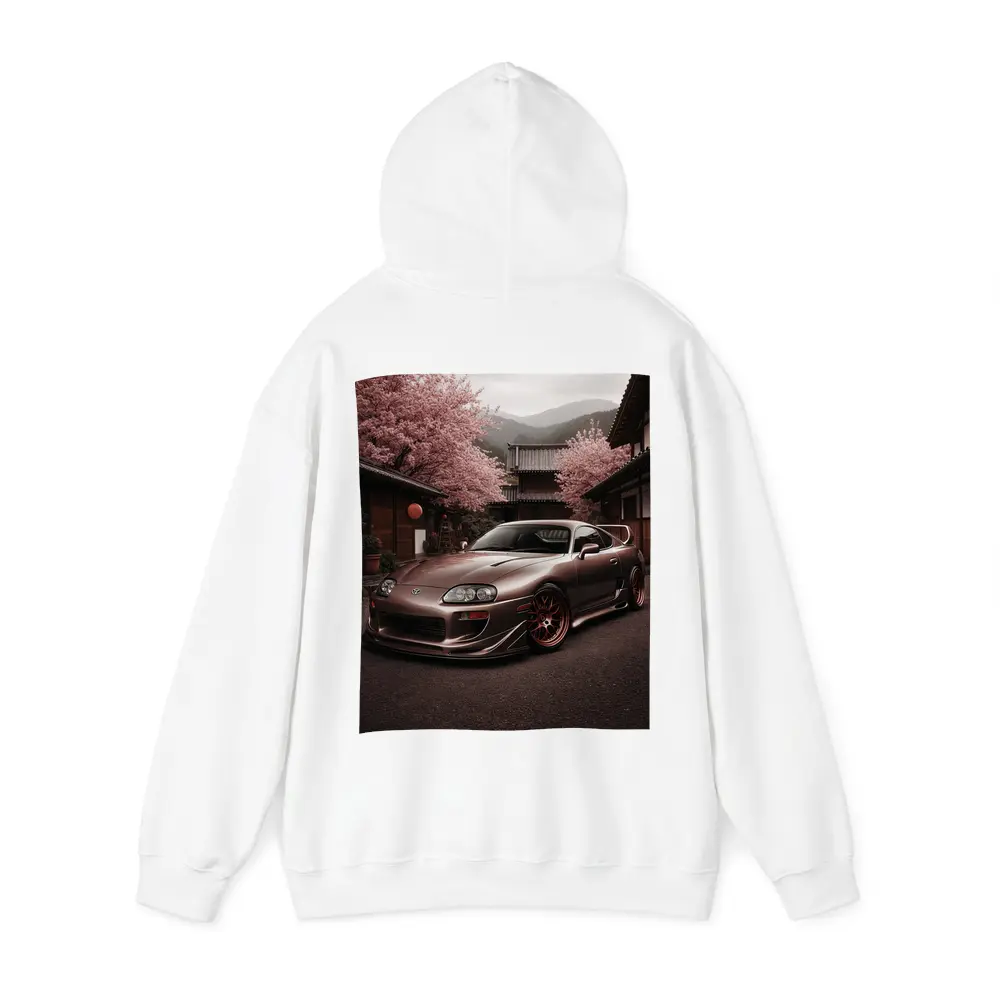 Toyota Supra Cherry Blossom Japanese Courtyard – Hoodies