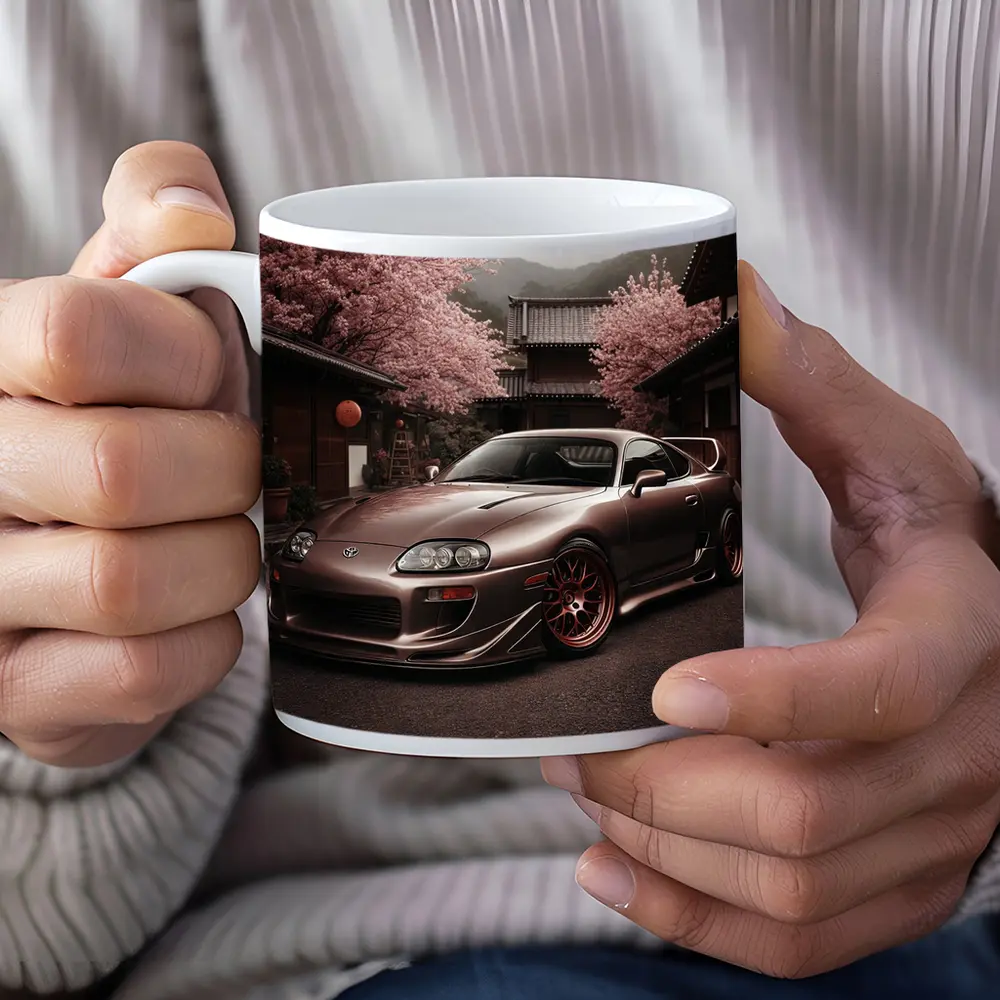 Toyota Supra Cherry Blossom Japanese Courtyard – Mugs