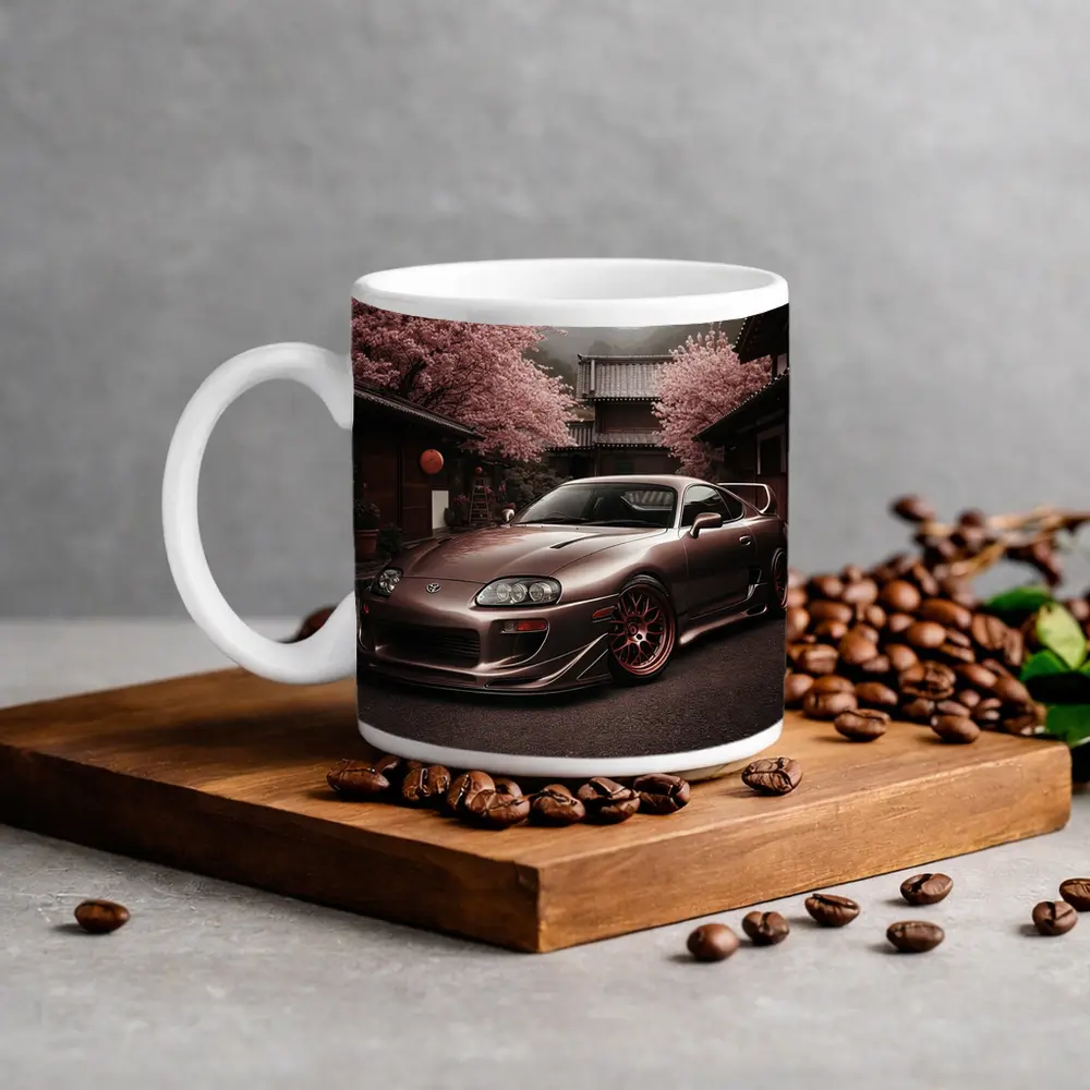 Toyota Supra Cherry Blossom Japanese Courtyard – Mugs
