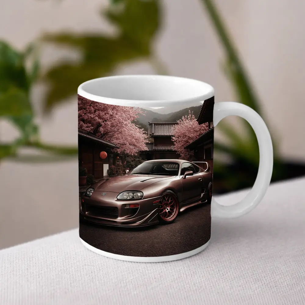 Toyota Supra Cherry Blossom Japanese Courtyard – Mugs