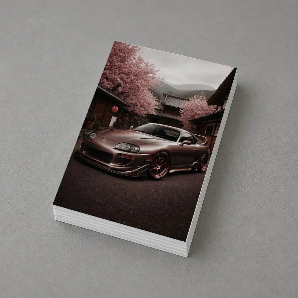 Toyota Supra Cherry Blossom Japanese Courtyard – Postcards