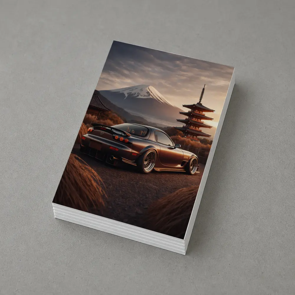 Mazda RX7 Mount Fuji Japan Pagoda – Postcards