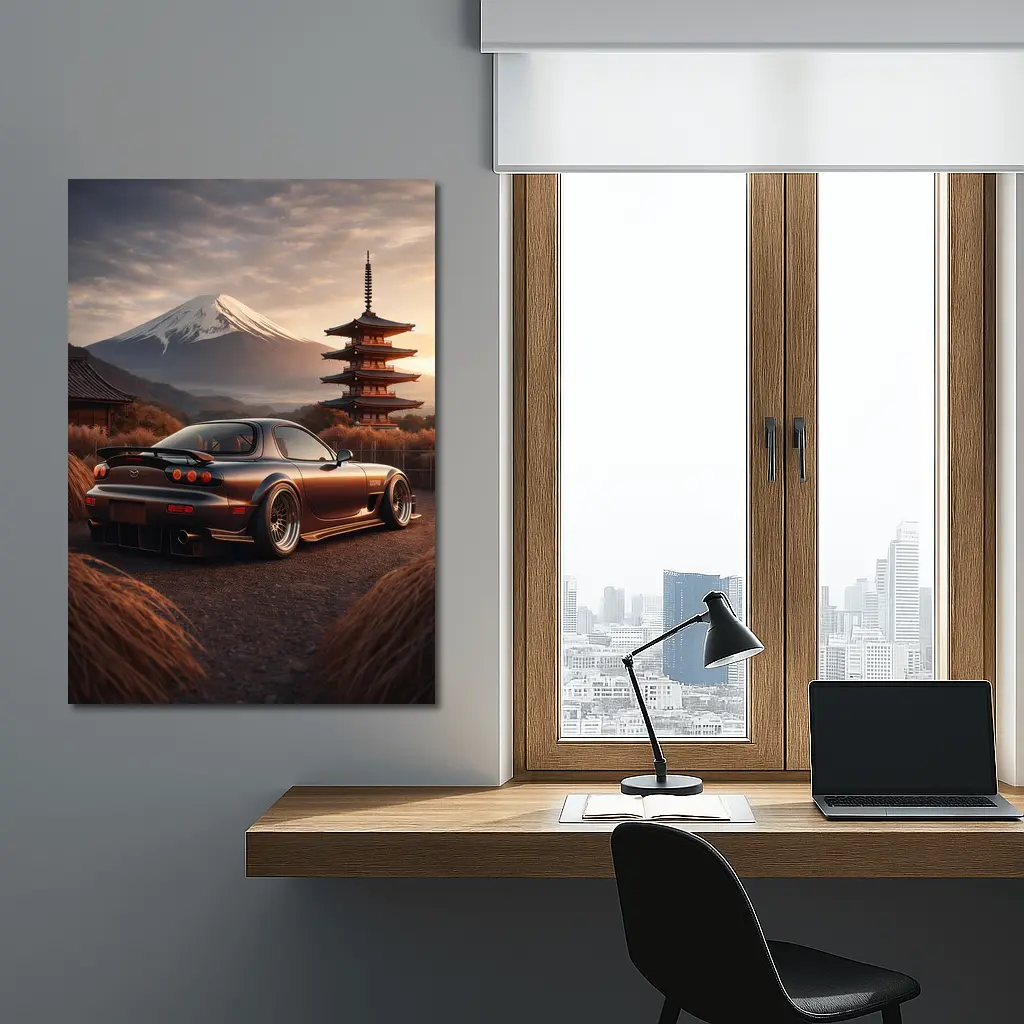 Mazda RX7 Mount Fuji Japan Pagoda – Wall Art