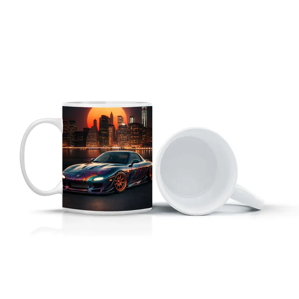 Mazda RX7 Custom Paint City Night Skyline – Mugs