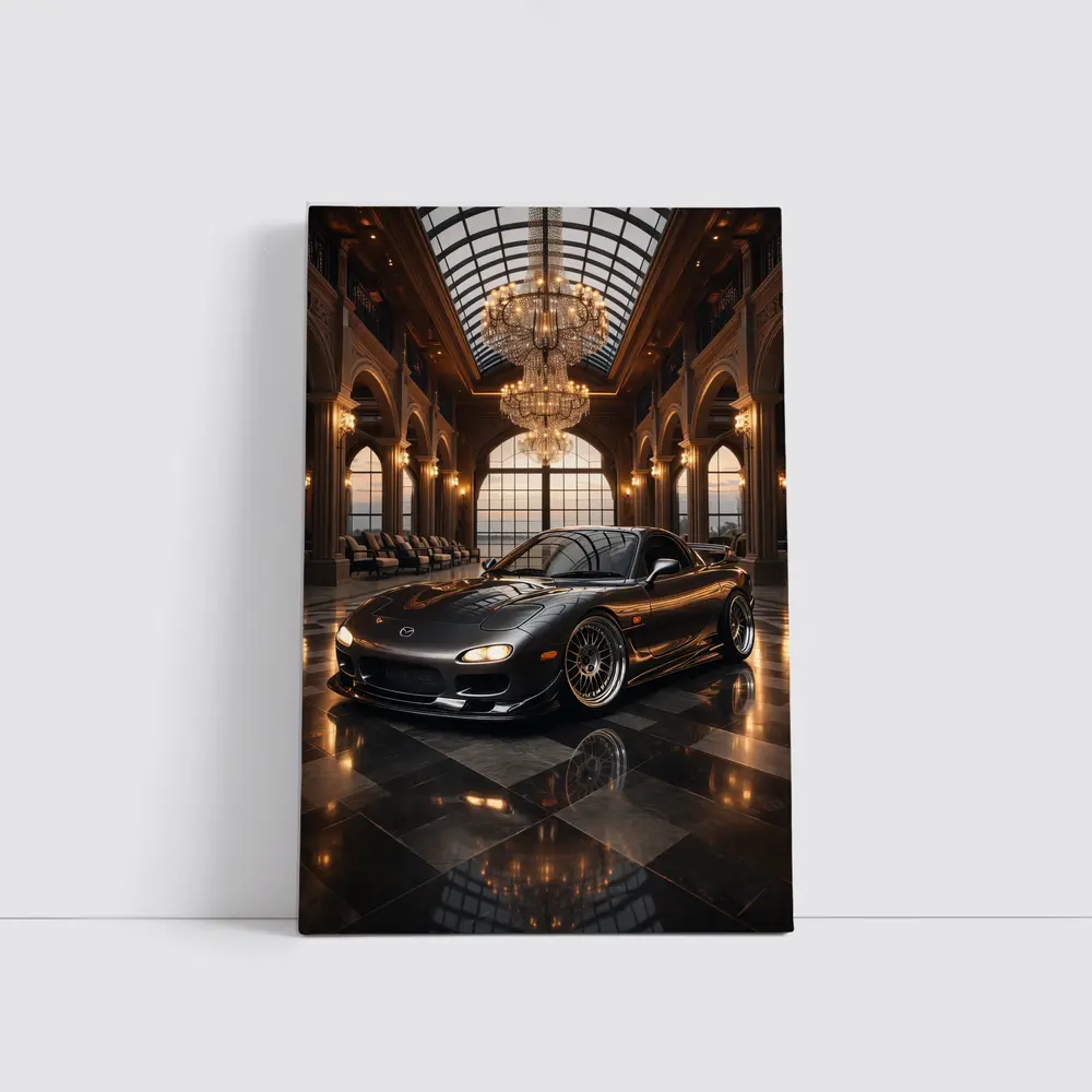 Mazda RX7 Black Sports Car Grand Hall – Wall Art