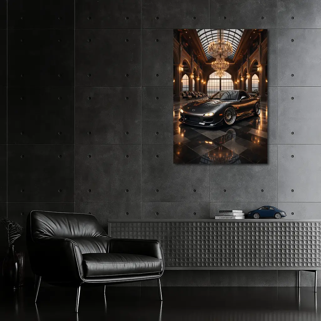 Mazda RX7 Black Sports Car Grand Hall – Wall Art