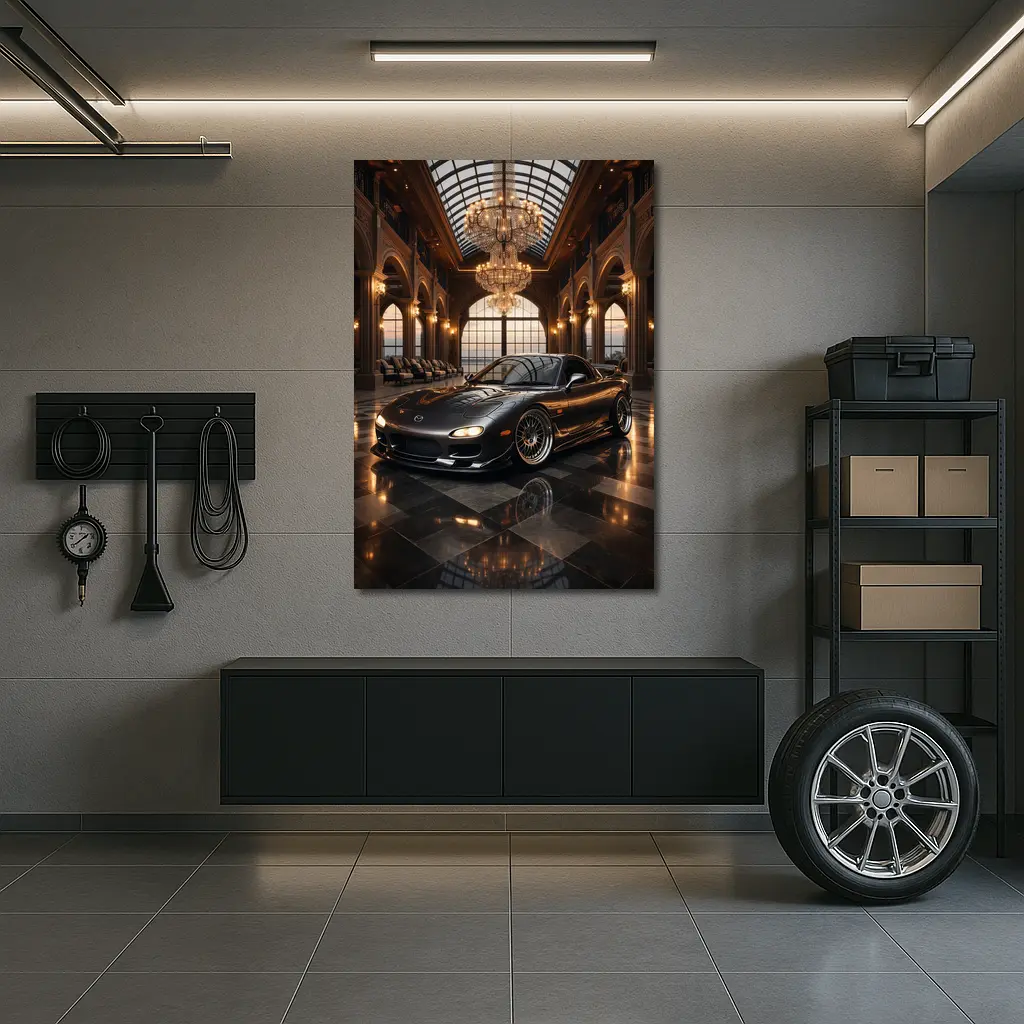 Mazda RX7 Black Sports Car Grand Hall – Wall Art