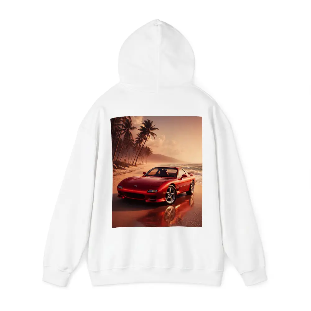 Mazda RX Seven Red Beach Sunset – Hoodies