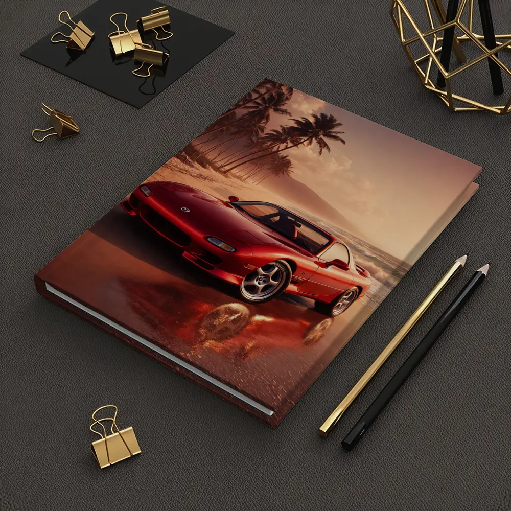 Mazda RX Seven Red Beach Sunset – Notebooks