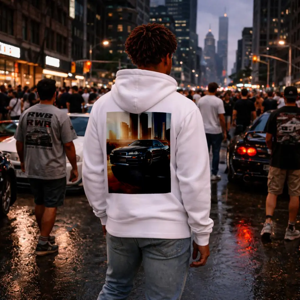 Nissan Skyline GT-R R34 City Sunset – Hoodies