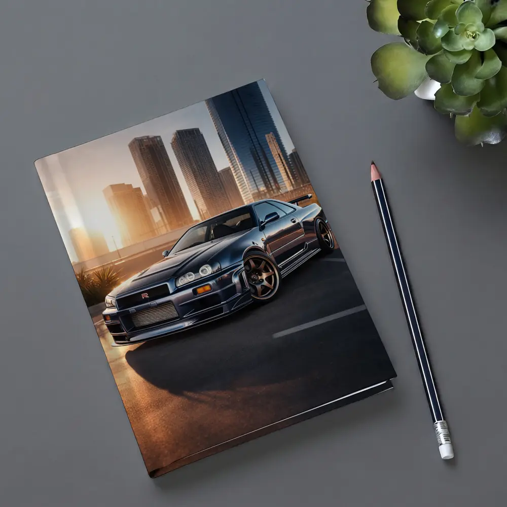 Nissan Skyline GT-R R34 City Sunset – Notebooks