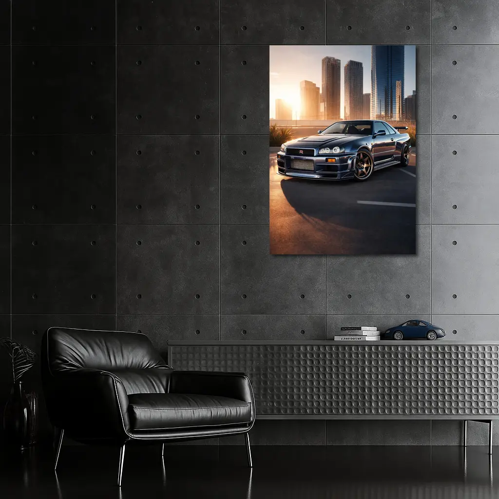 Nissan Skyline GT-R R34 City Sunset – Wall Art