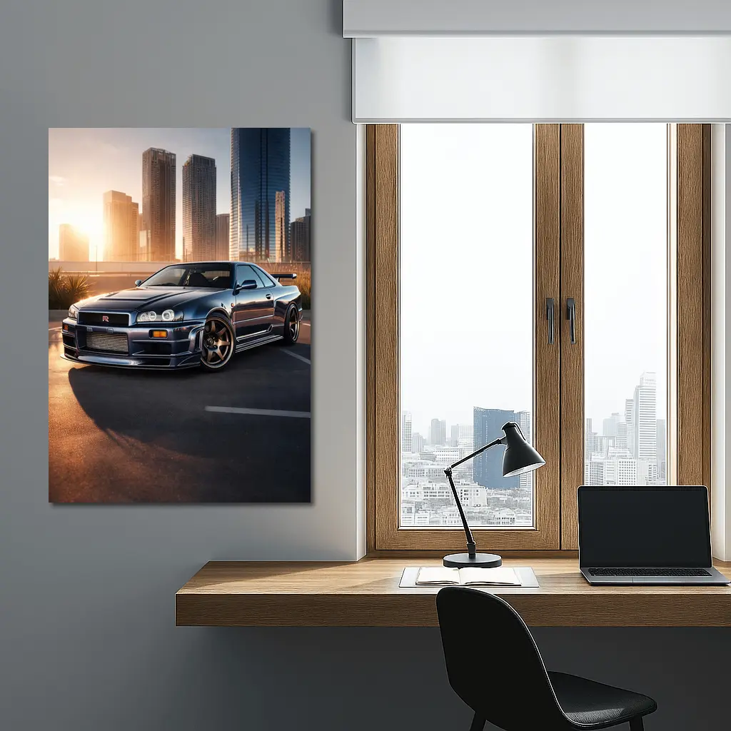 Nissan Skyline GT-R R34 City Sunset – Wall Art