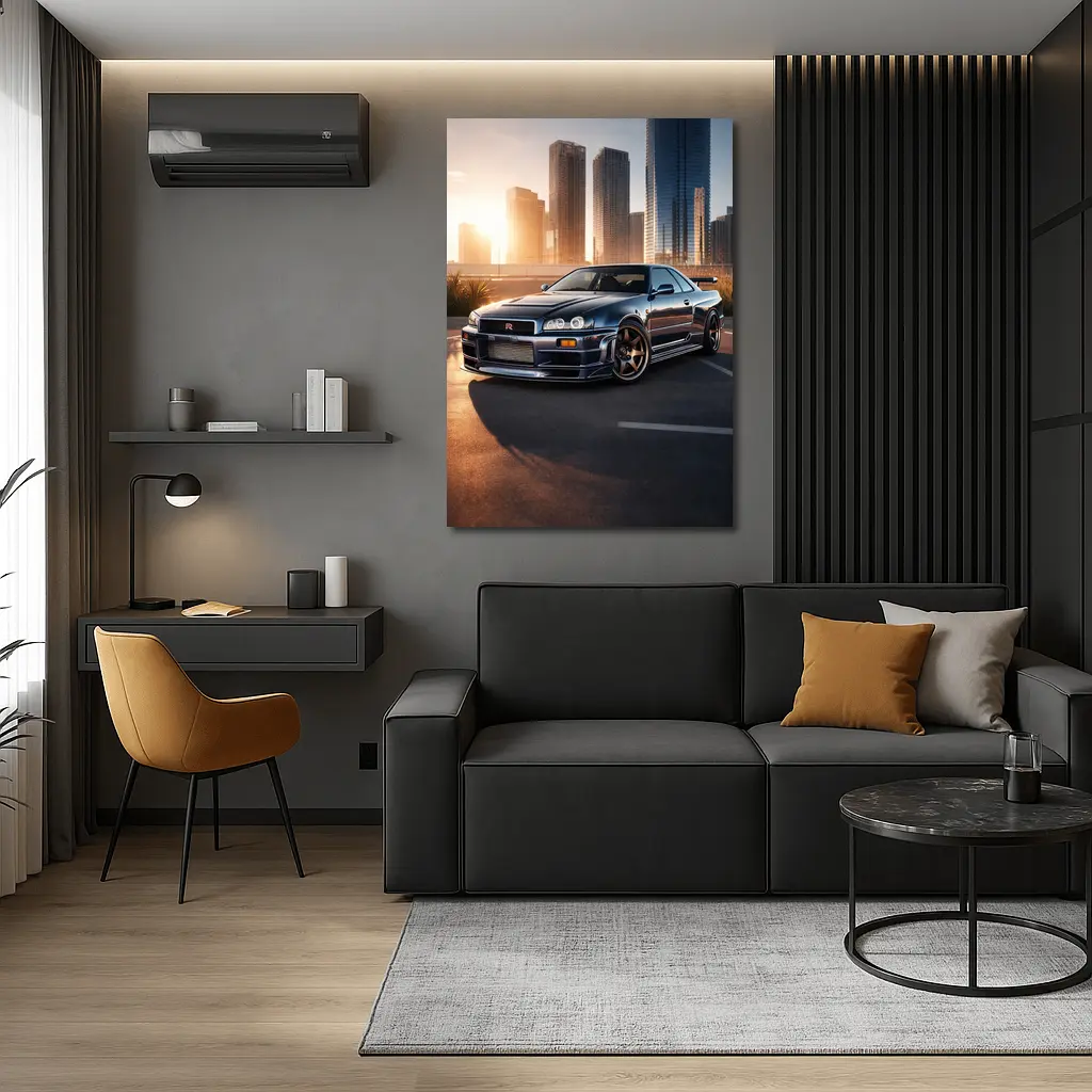 Nissan Skyline GT-R R34 City Sunset – Wall Art