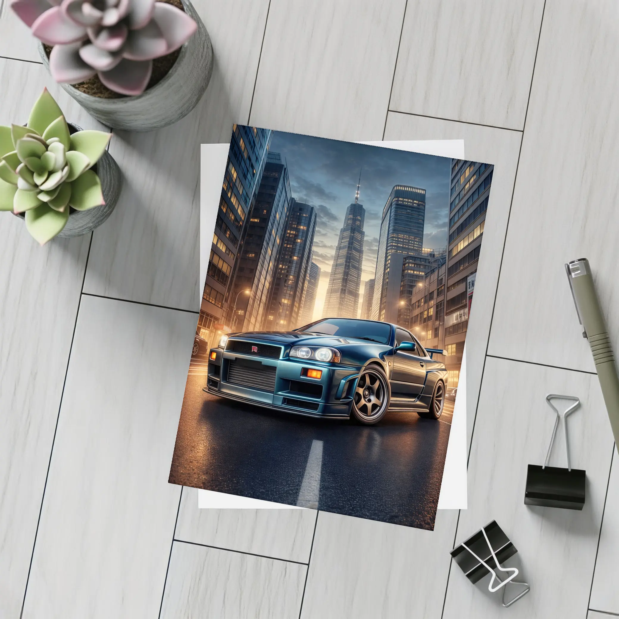 Nissan Skyline GT-R R34 City Night – Postcards
