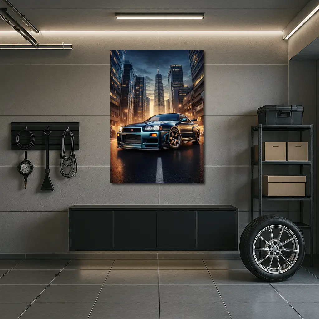 Nissan Skyline GT-R R34 City Night – Wall Art