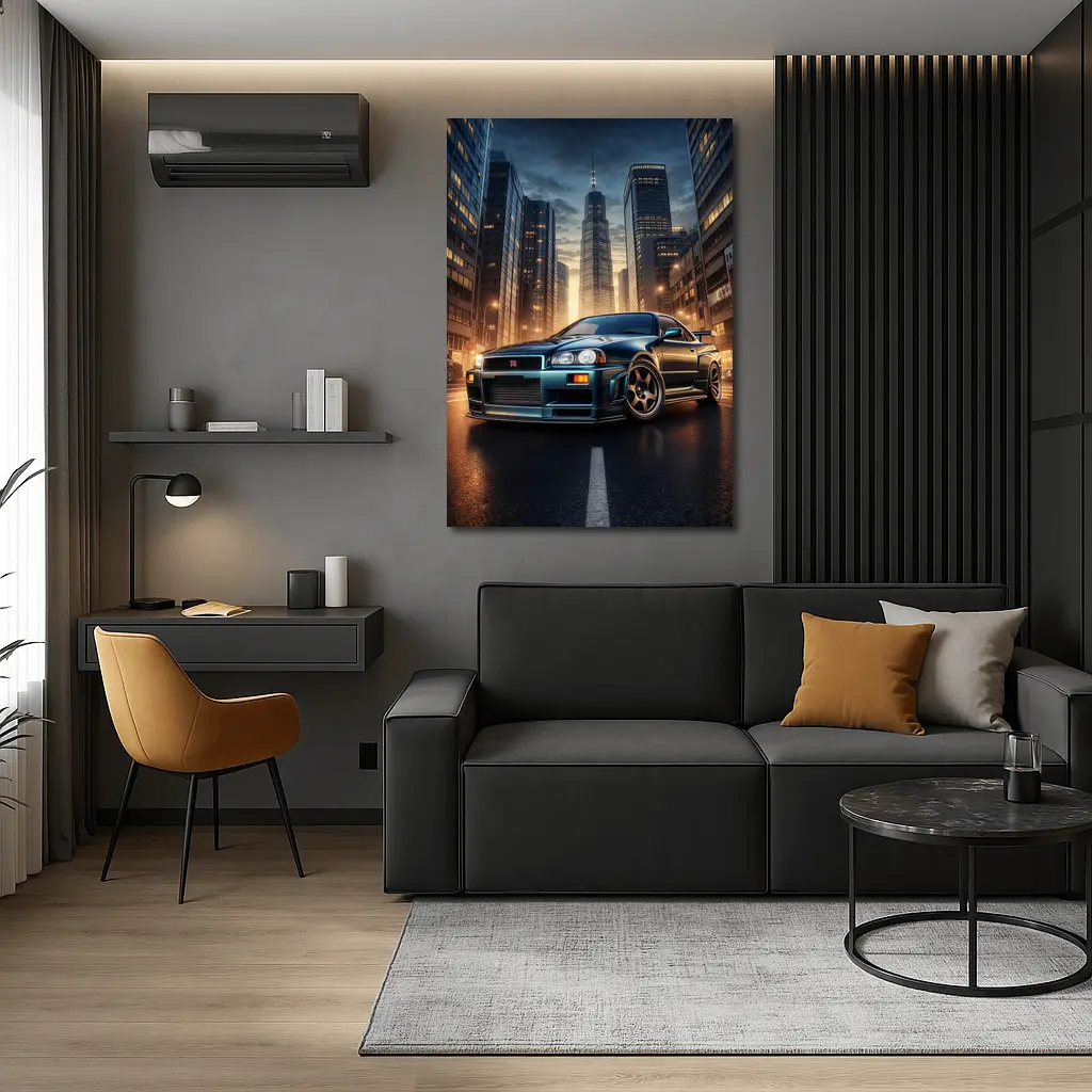 Nissan Skyline GT-R R34 City Night – Wall Art