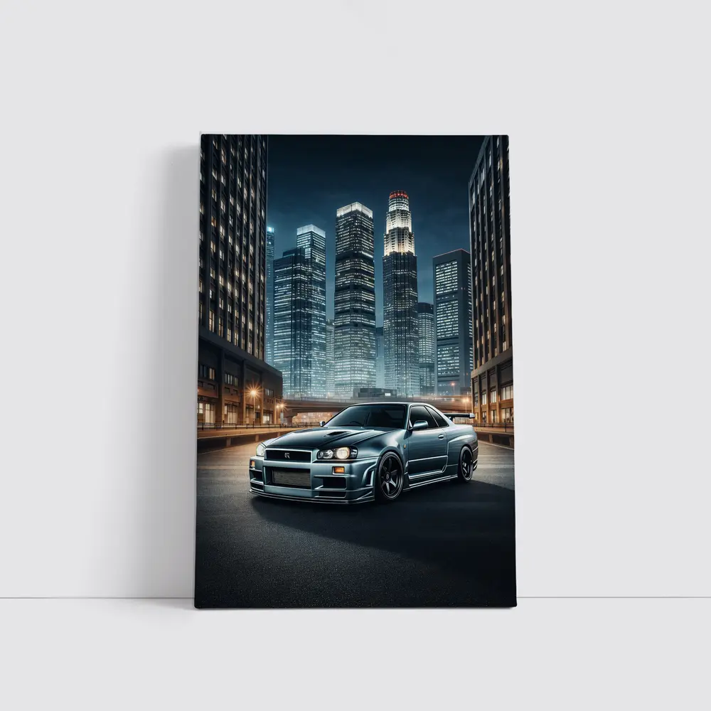Nissan Skyline GT-R R34 City Night – Wall Art