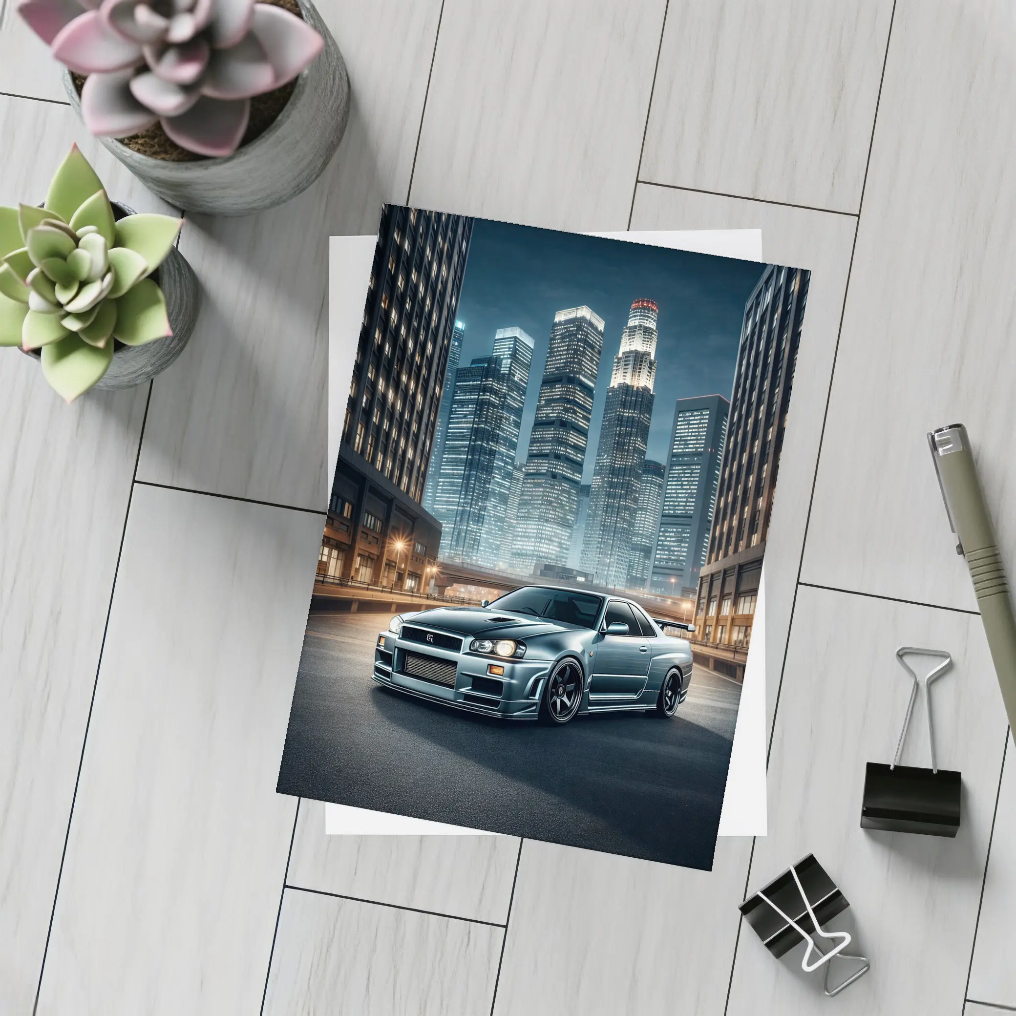 Nissan Skyline GT-R R34 City Night – Postcards