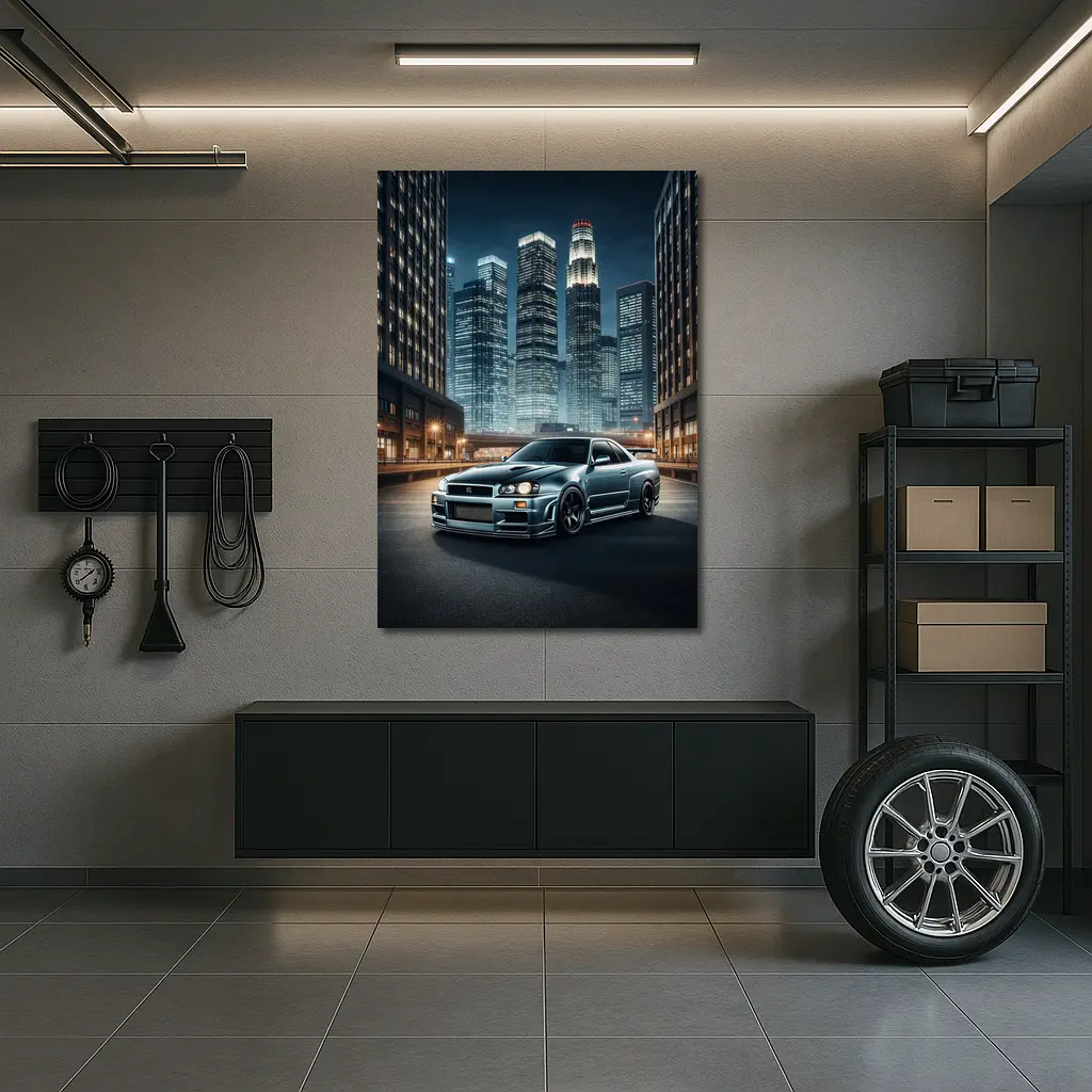 Nissan Skyline GT-R R34 City Night – Wall Art