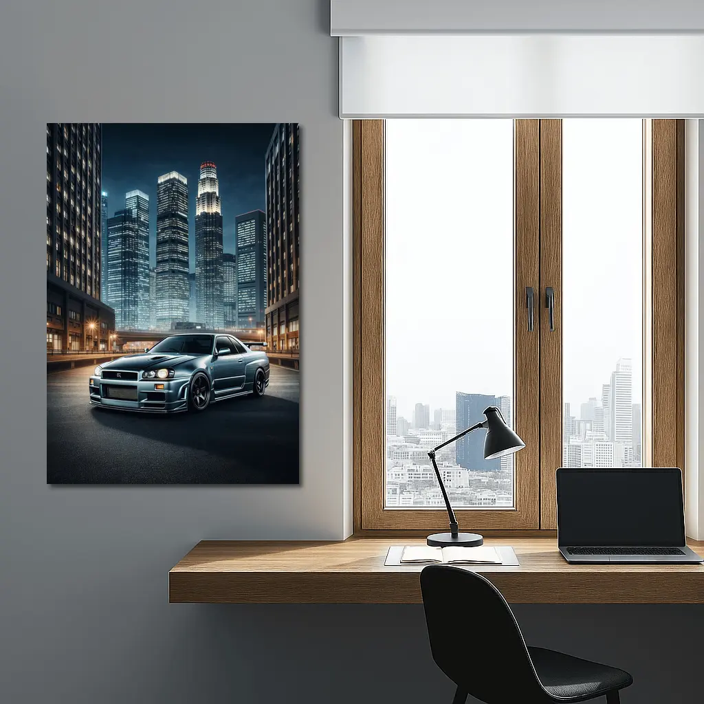 Nissan Skyline GT-R R34 City Night – Wall Art