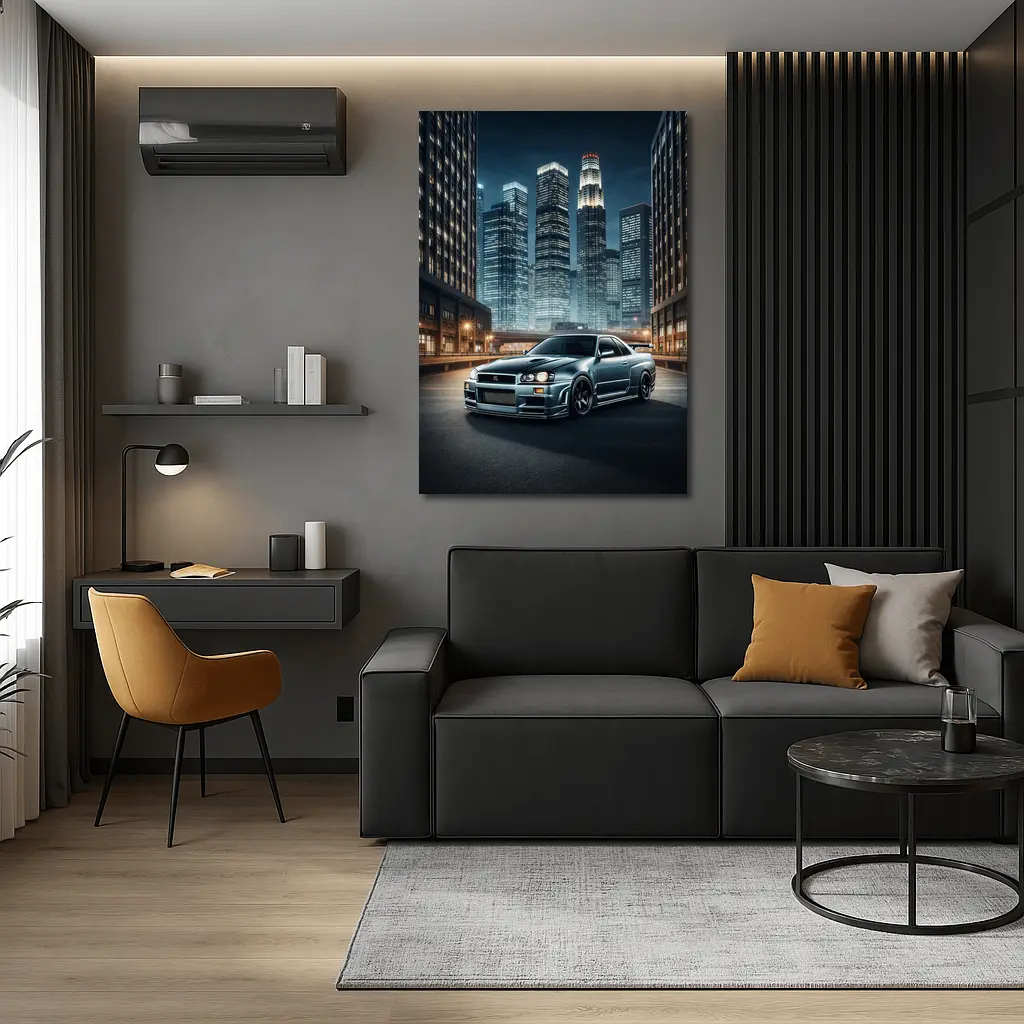 Nissan Skyline GT-R R34 City Night – Wall Art