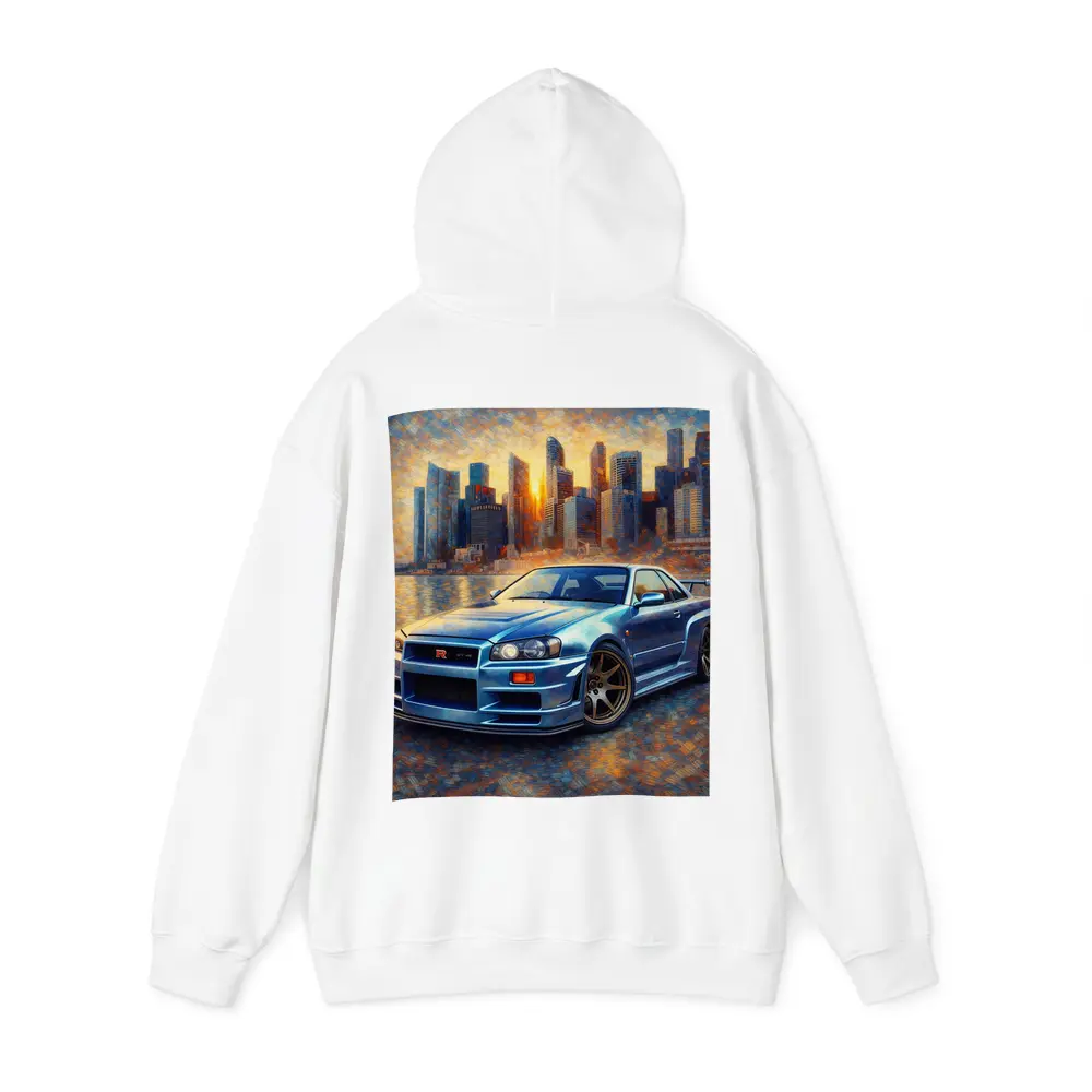 Nissan Skyline GT-R R34 City Sunset Painting – Hoodies
