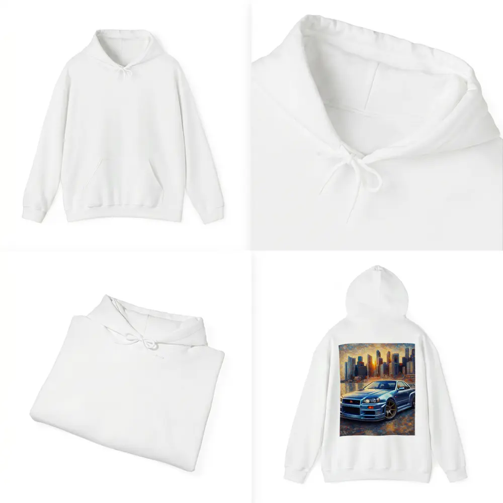 Nissan Skyline GT-R R34 City Sunset Painting – Hoodies