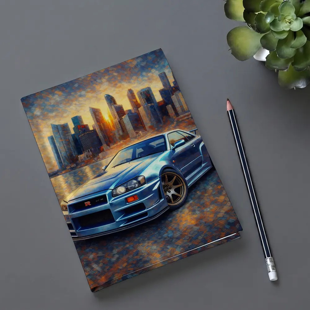 Nissan Skyline GT-R R34 City Sunset Painting – Notebooks