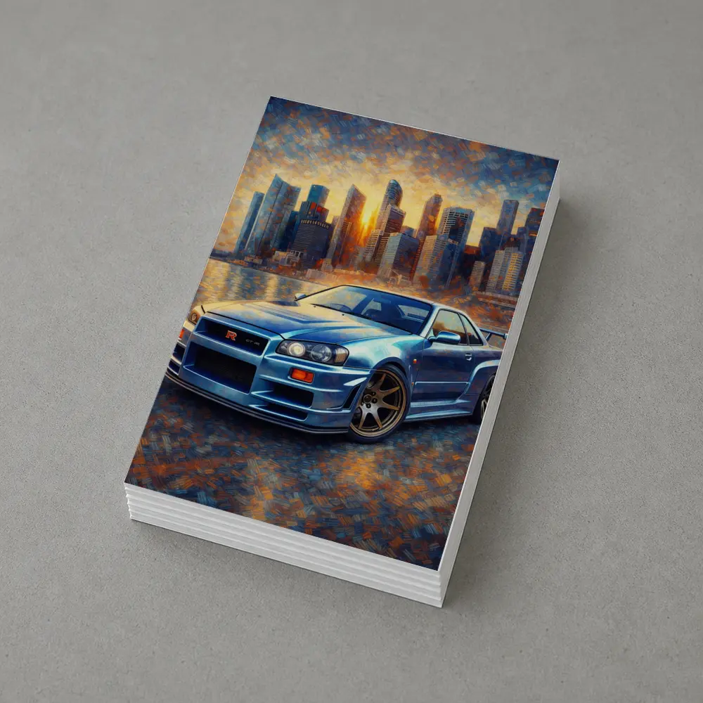 Nissan Skyline GT-R R34 City Sunset Painting – Postcards