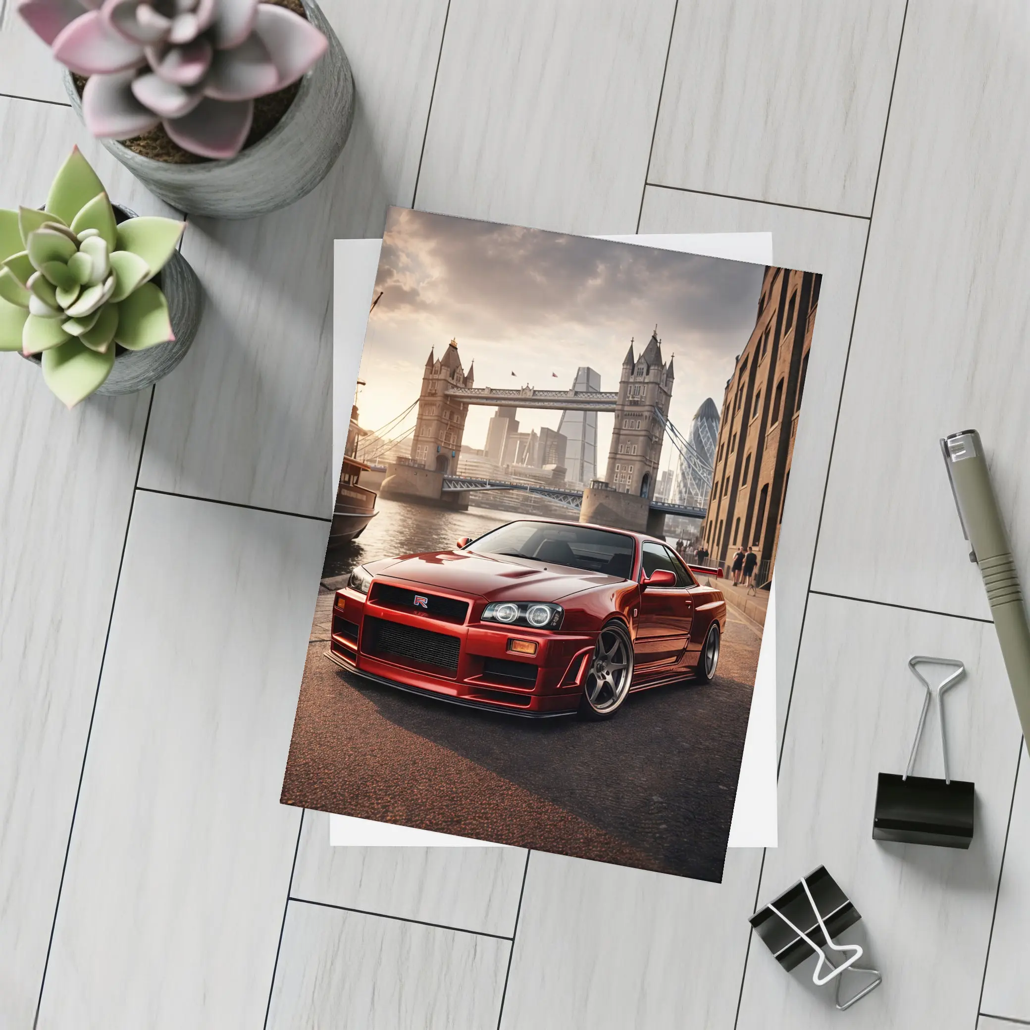 Nissan Skyline GTR R34 London Tower Bridge – Postcards