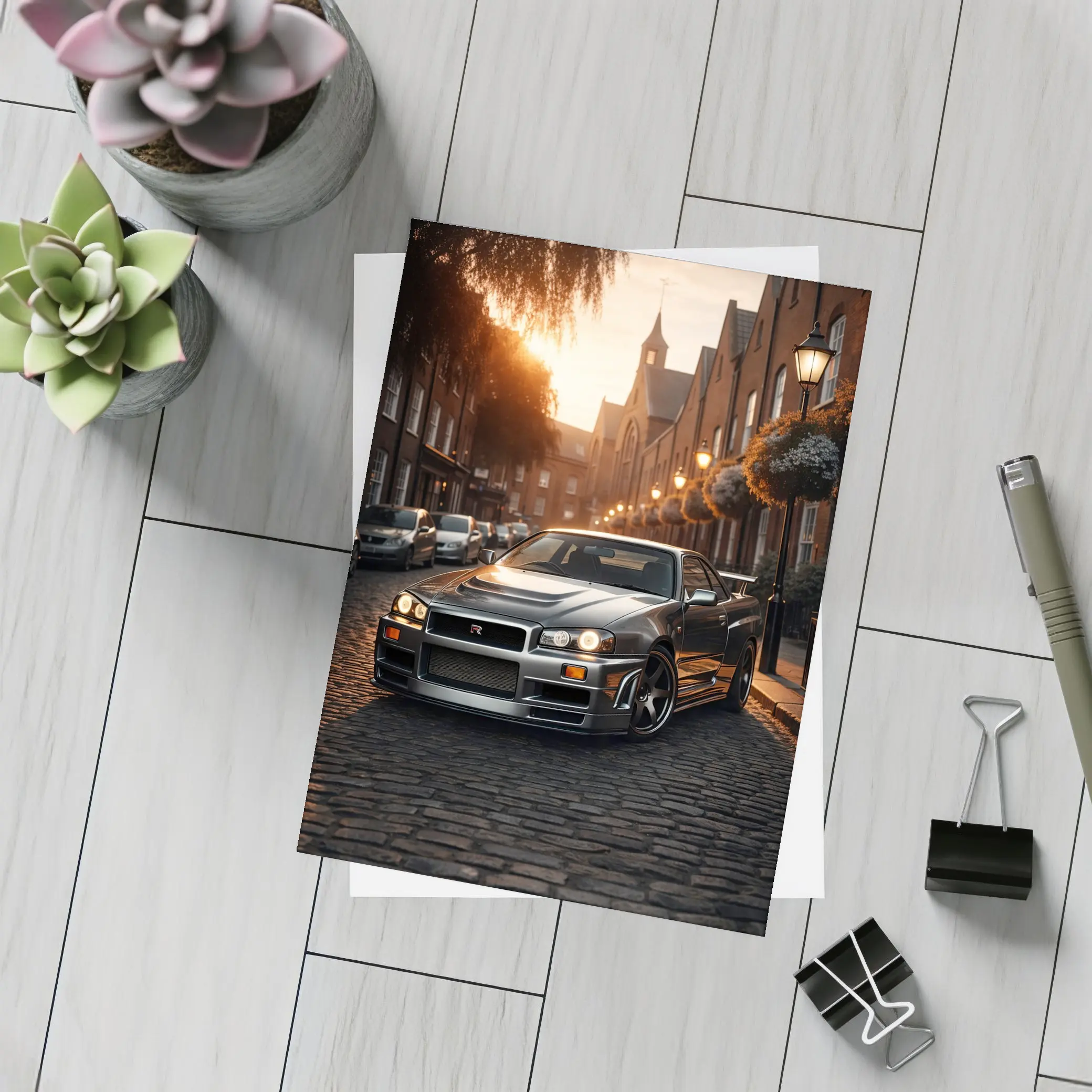 Nissan Skyline GT R R34 London Street – Postcards
